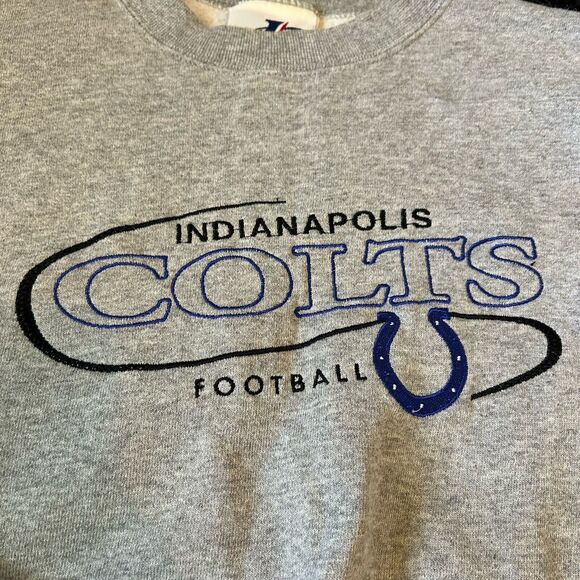 Vintage 90s Logo Athletic Indianapolis Colts Crewneck Sweatshirt Size Large L - Picture 3 of 6
